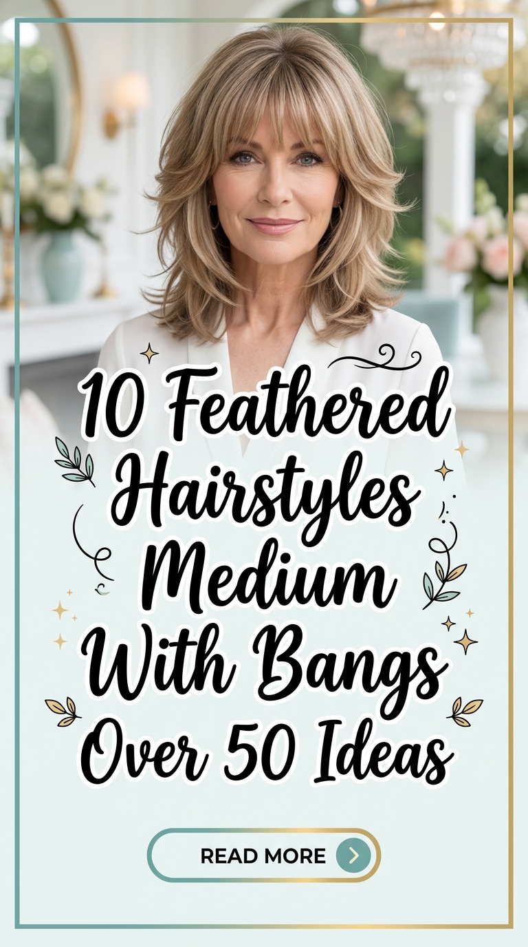 10 Feathered Hairstyles Medium With Bangs Over 50 Ideas